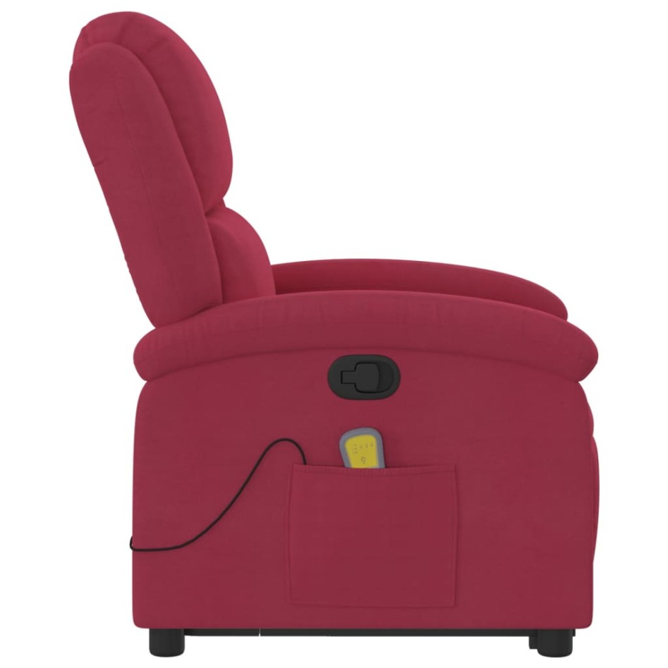 Sillón reclinable de masaje elevable terciopelo rojo