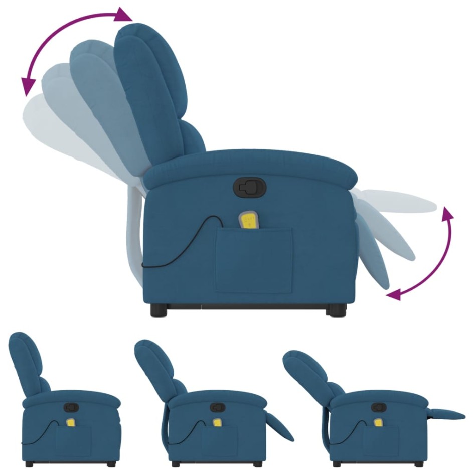 Sillón reclinable de masaje elevable terciopelo