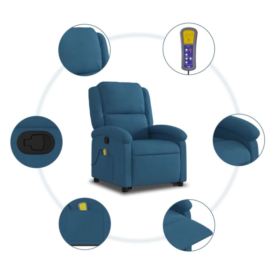 Sillón reclinable de masaje elevable terciopelo