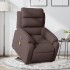 Sillón masaje eléctrico reclinable elevable tela marrón