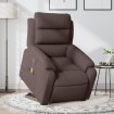 Sillón masaje eléctrico reclinable elevable tela marrón oscuro