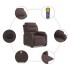 Sillón masaje eléctrico reclinable elevable tela marrón