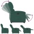 Sillón reclinable elevable terciopelo verde