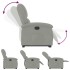 Sillón reclinable elevable terciopelo gris