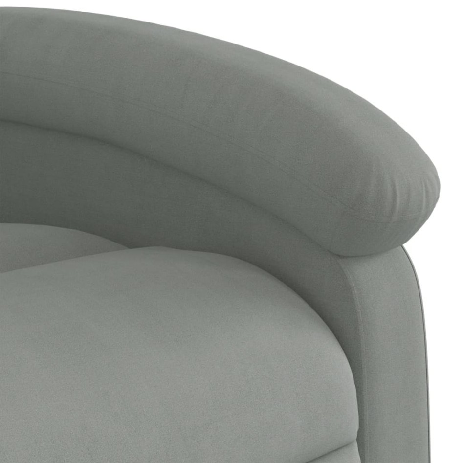 Sillón reclinable elevable terciopelo gris
