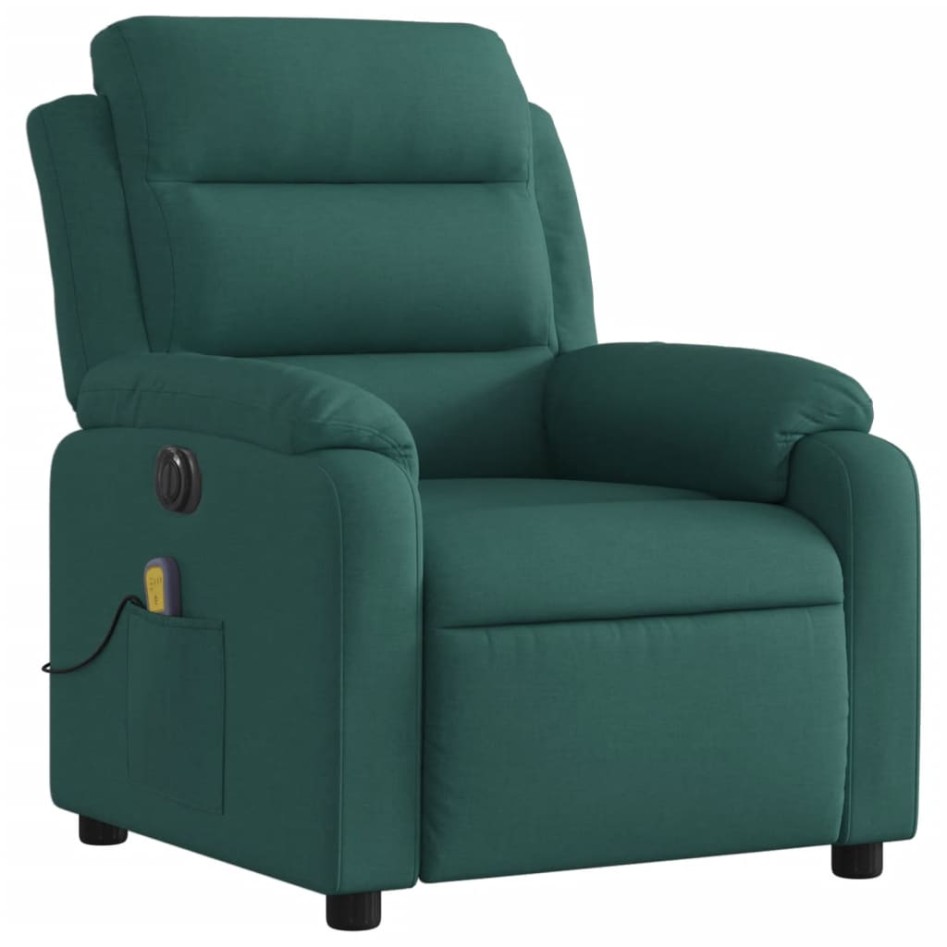 Sillón reclinable de masaje eléctrico tela verde