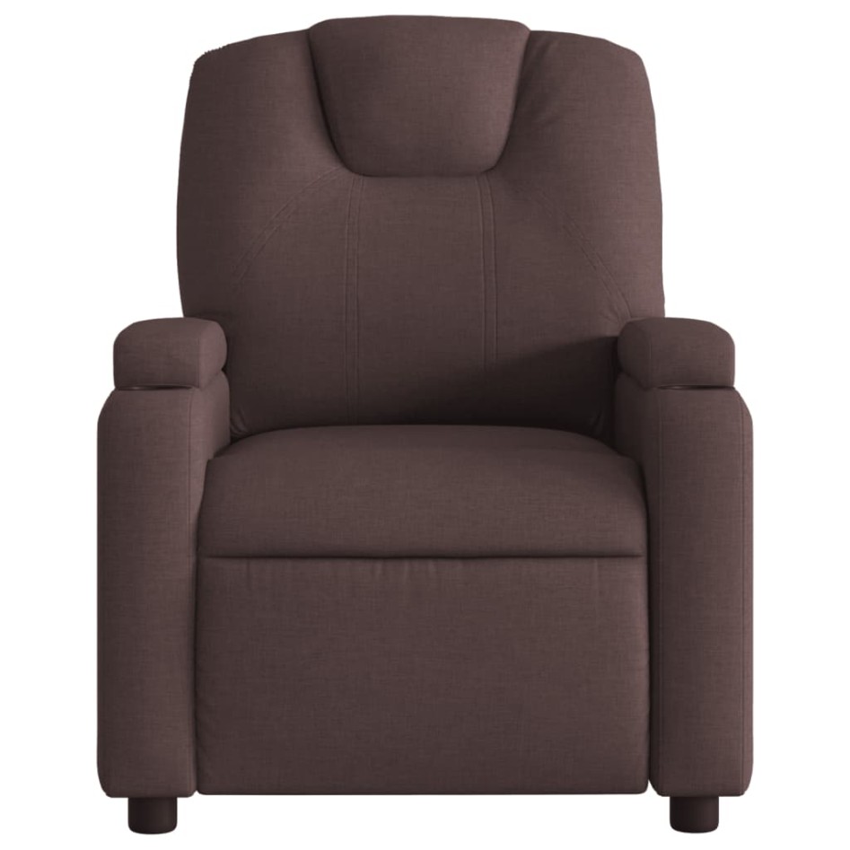 Sillón reclinable eléctrico tela marrón
