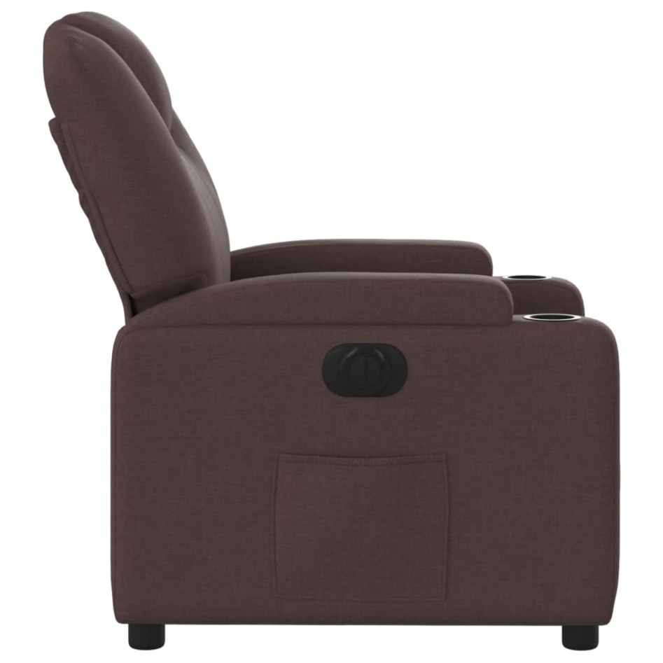 Sillón reclinable eléctrico tela marrón