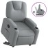 Sillón reclinable elevable de tela gris