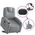 Sillón reclinable elevable de tela gris