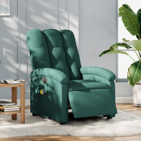 Sillón reclinable de masaje eléctrico tela verde