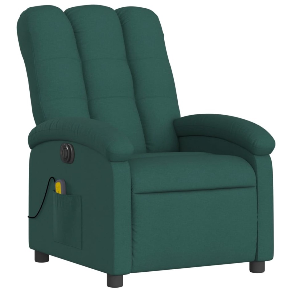 Sillón reclinable de masaje eléctrico tela verde