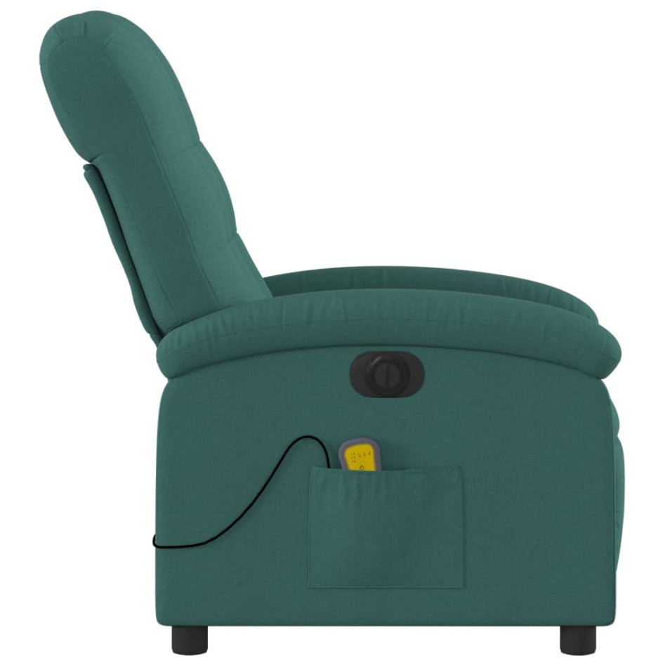 Sillón reclinable de masaje eléctrico tela verde