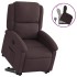 Sillón reclinable elevable tela marrón