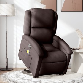 Silla de masaje reclinable de pie de tela marrón