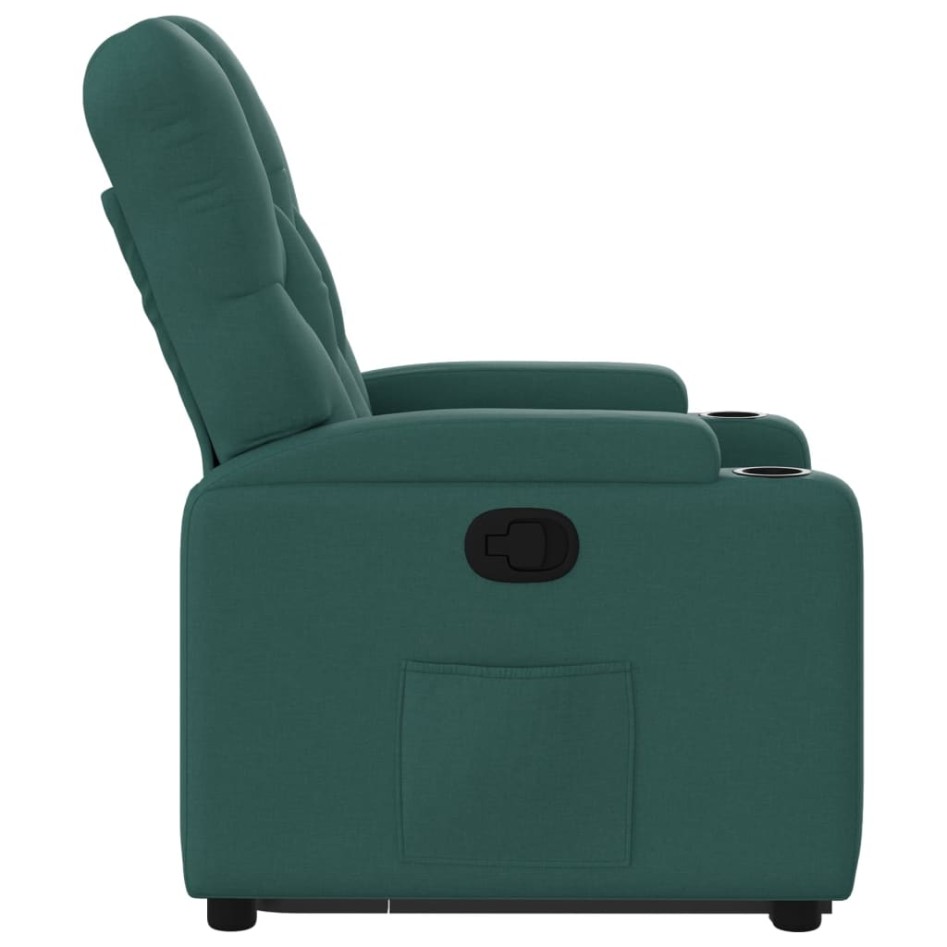 Sillón reclinable elevable tela verde