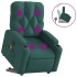 Silla de masaje reclinable de pie de tela verde