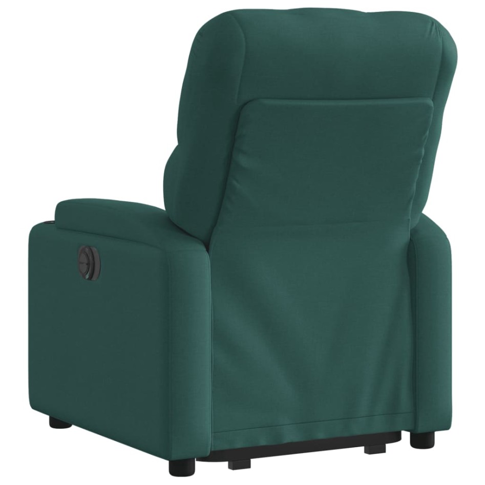 Sillón eléctrico reclinable elevable de tela verde