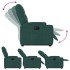 Sillón eléctrico reclinable elevable de tela verde