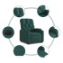 Sillón eléctrico reclinable elevable de tela verde