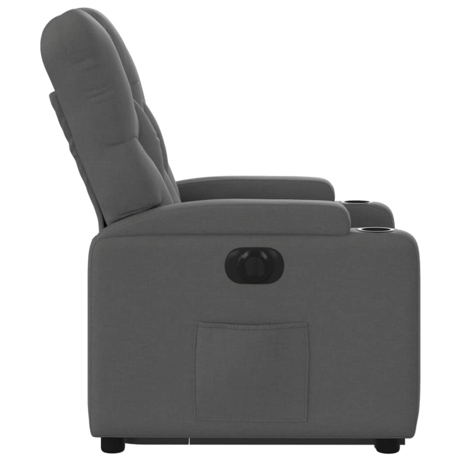 Sillón eléctrico reclinable elevable de tela gris
