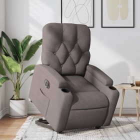 Sillón eléctrico reclinable elevable de tela gris