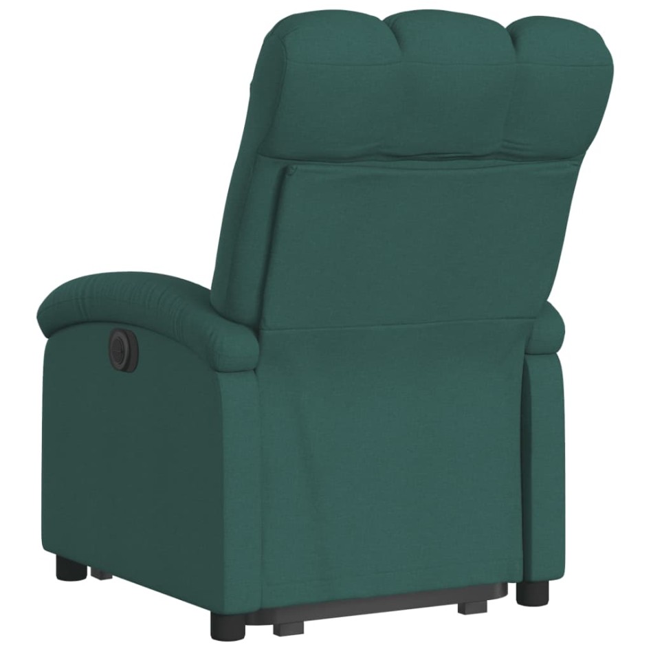 Sillón eléctrico reclinable elevable de tela verde