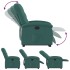 Sillón eléctrico reclinable elevable de tela verde