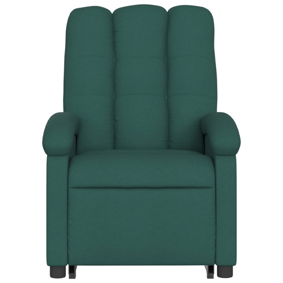 Sillón eléctrico reclinable elevable de tela verde