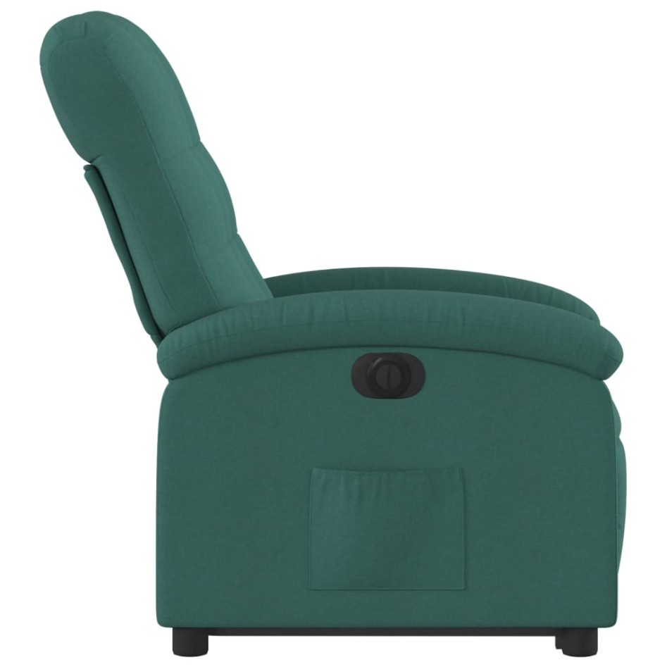 Sillón eléctrico reclinable elevable de tela verde