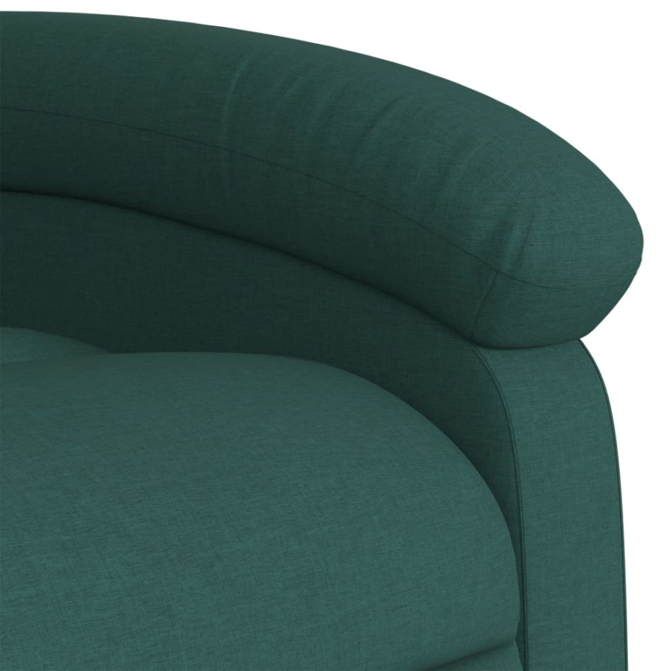 Sillón eléctrico reclinable elevable de tela verde