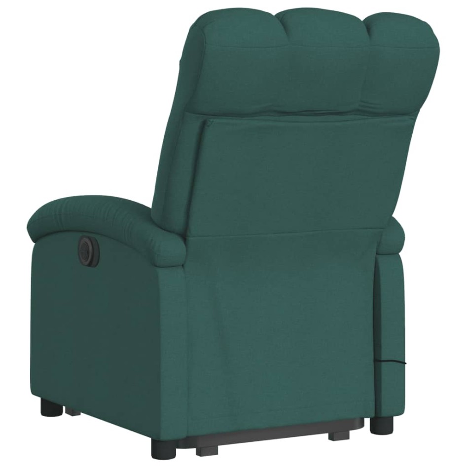 Sillón masaje eléctrico reclinable elevable tela verde