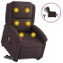 Sillón masaje eléctrico reclinable elevable tela marrón
