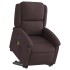 Sillón masaje eléctrico reclinable elevable tela marrón