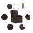 Sillón masaje eléctrico reclinable elevable tela marrón