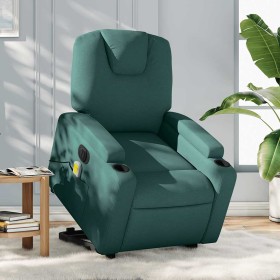 Sillón masaje eléctrico reclinable elevable tela verde