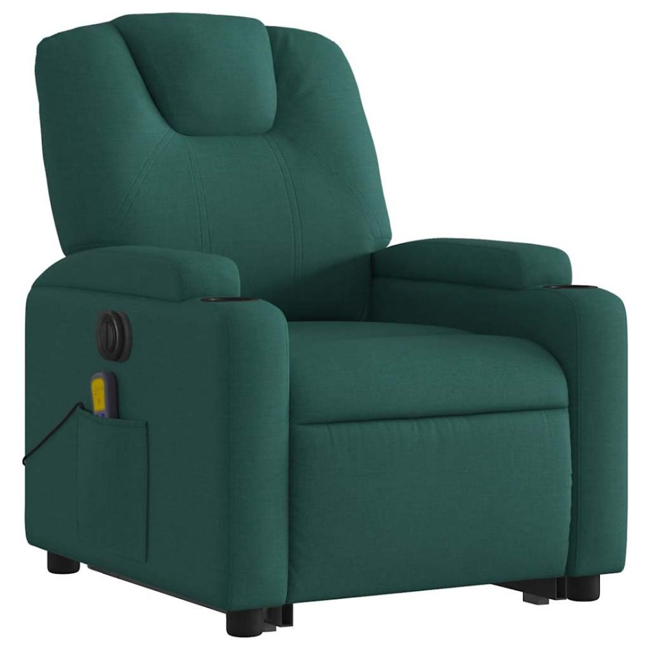 Sillón masaje eléctrico reclinable elevable tela verde