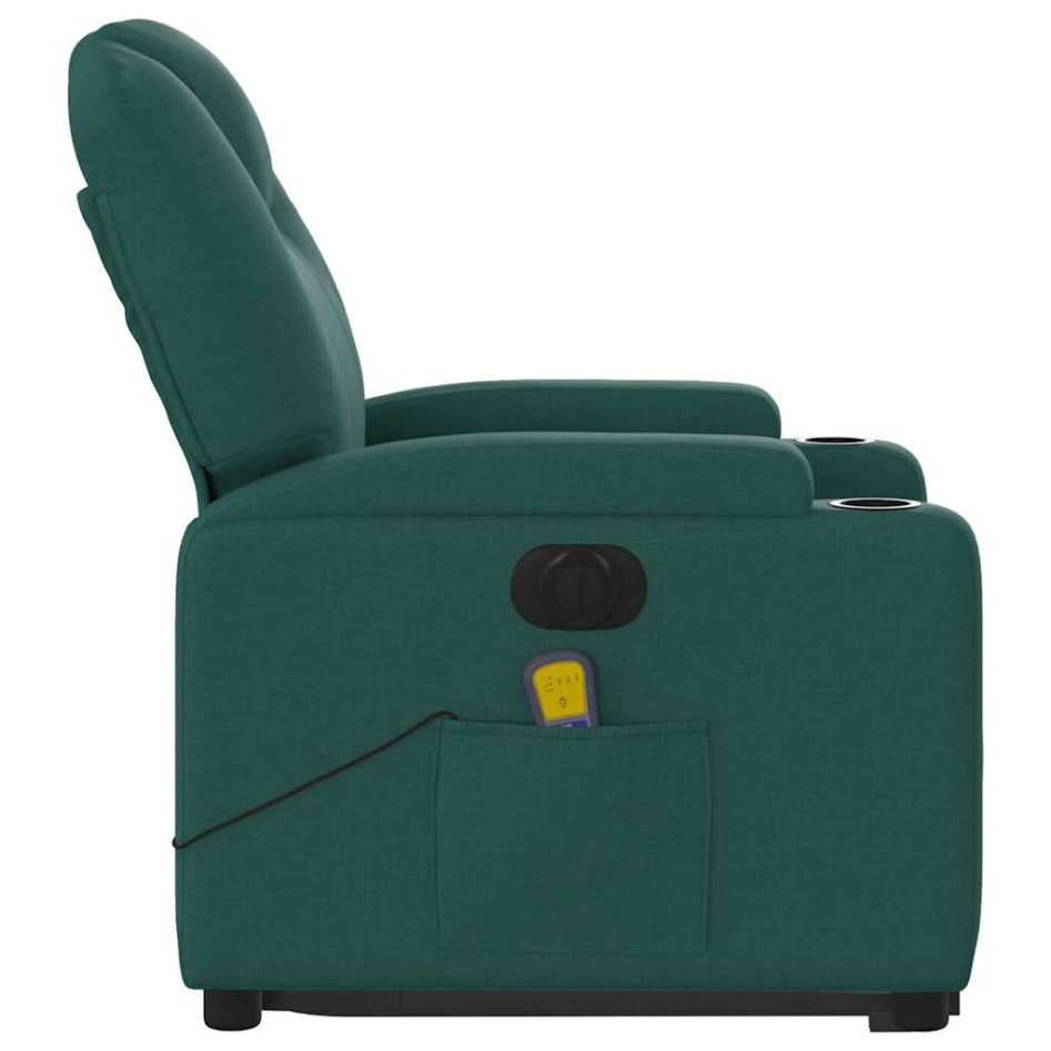 Sillón masaje eléctrico reclinable elevable tela verde