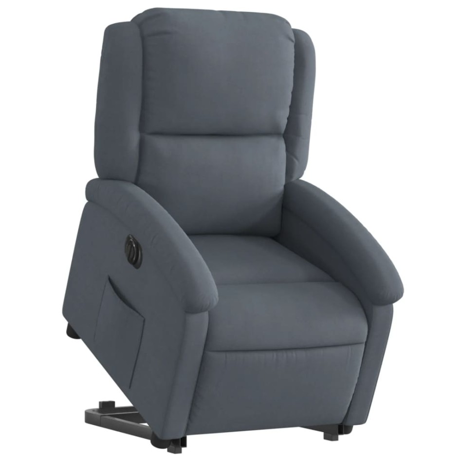 Sillón eléctrico reclinable elevable de terciopelo gris