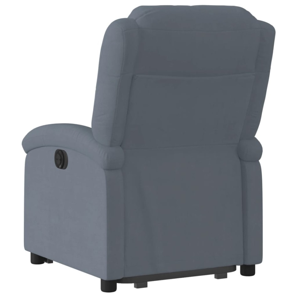 Sillón eléctrico reclinable elevable de terciopelo gris