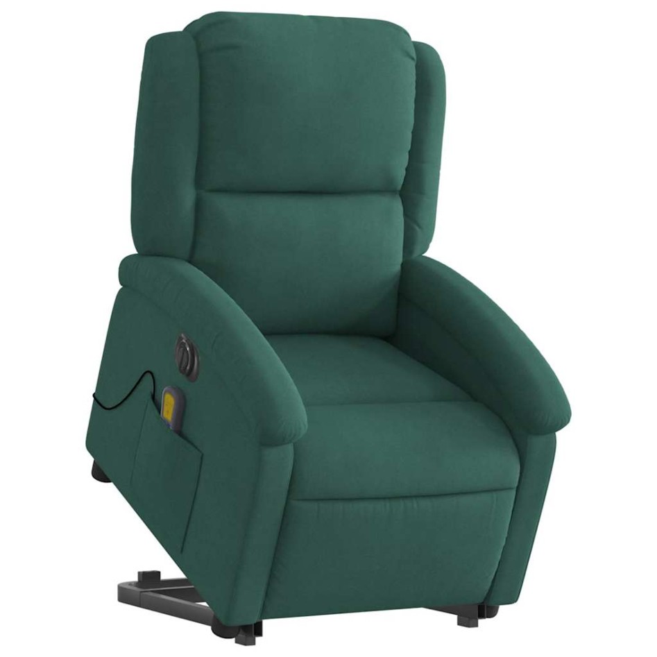 Sillón masaje reclinable elevable terciopelo verde