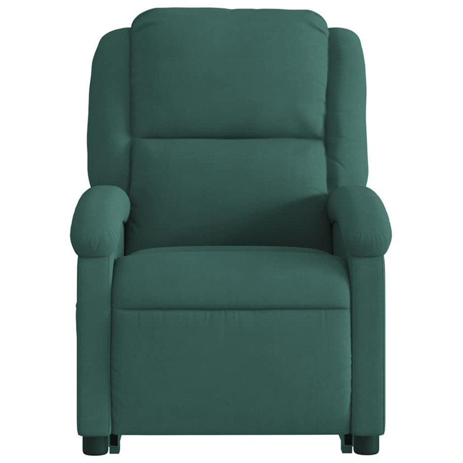 Sillón masaje reclinable elevable terciopelo verde