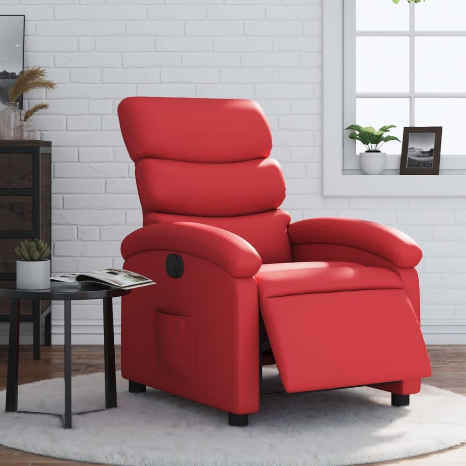 Sillón reclinable eléctrico de cuero sintético