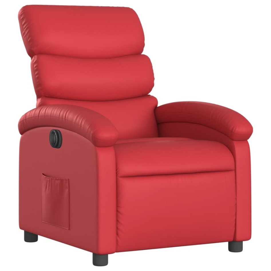 Sillón reclinable eléctrico de cuero sintético