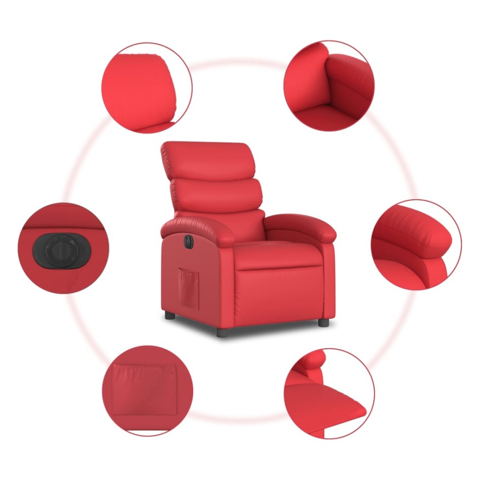 Sillón reclinable eléctrico de cuero sintético
