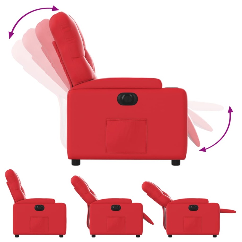 Sillón reclinable eléctrico de cuero sintético
