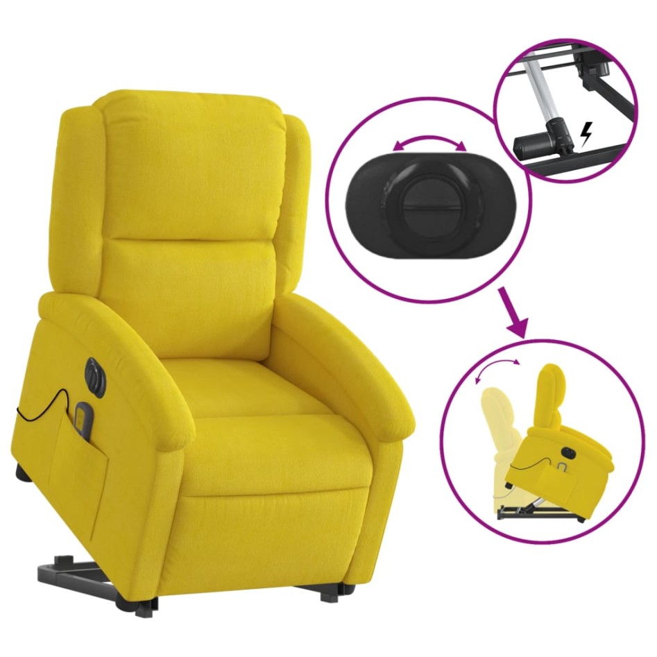 Sillón reclinable masaje eléctrico elevable terciopelo