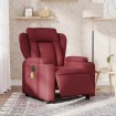 Sillón de masaje reclinable eléctrico tela rojo tinto