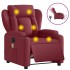 Sillón de masaje reclinable eléctrico tela rojo