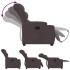Sillón eléctrico reclinable elevable de tela marrón